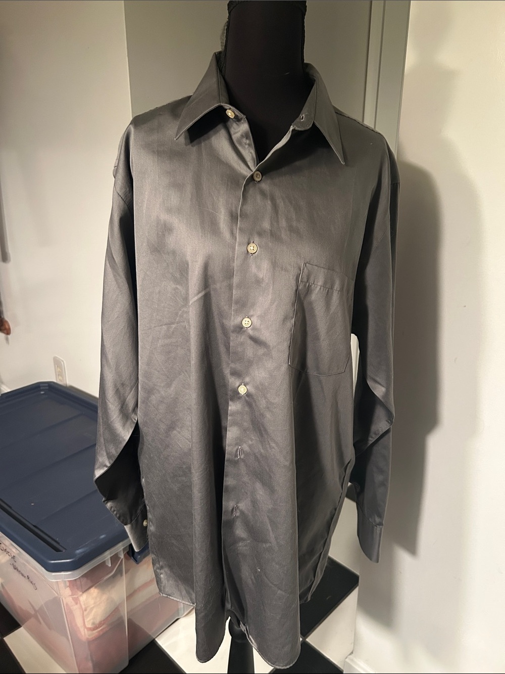 Arrow Men's Long Sleeve Dress Shirt in Charcoal Gray